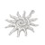 ZSS399 Zawieszka do biżuterii słońce 34x40mm stal nierdzewna IP platynowa