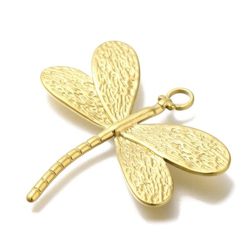 ZSS402 Zawieszka do biżuterii ważka 44x42mm stal nierdzewna IP złota 18K