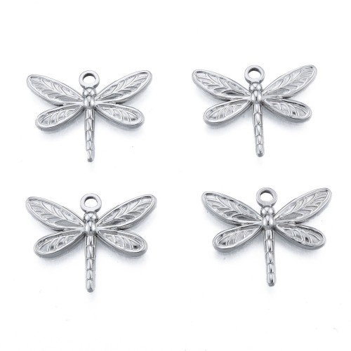 ZSS404 Zawieszka do biżuterii ważka 25x20mm stal nierdzewna platynowa