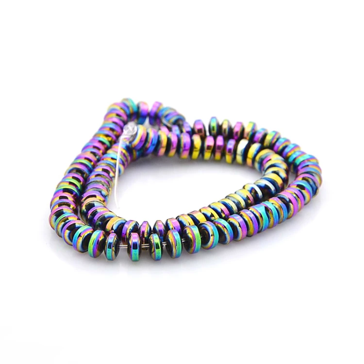 HEM103 Hematyt koraliki dyski rondelle 6mm grad.AAA  rainbow tęczowy