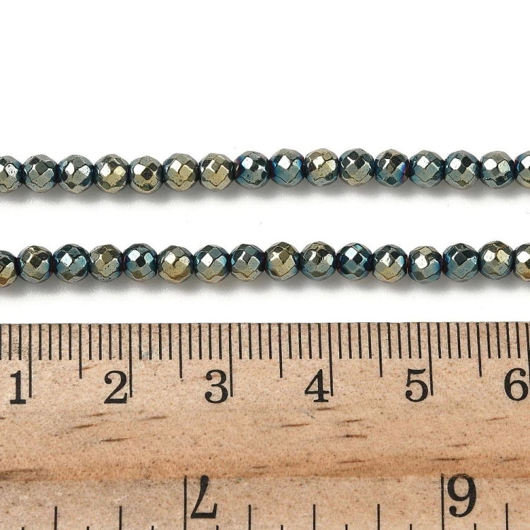 HEM113 Hematyt koraliki kule 4mm fasetowane PVD wielokolorowe