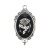 ZM78 Zawieszka metalowa do biżuterii z kaboszonem róża 42x23mm punk gothic stare srebro