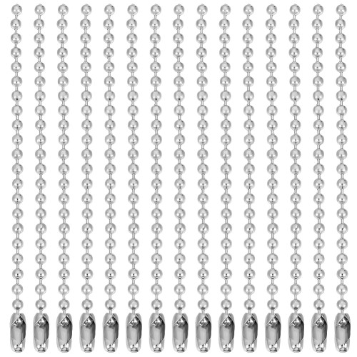 LAN226 Łańcuszek kulkowy z zapięciem 2,8mm/10cm 30szt stal nierdzewna do breloków metek