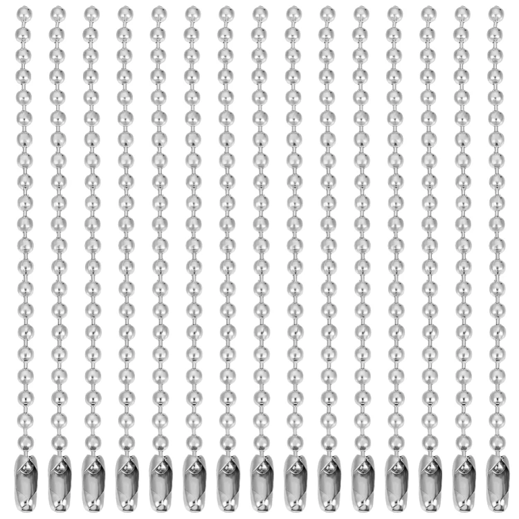 LAN226 Łańcuszek kulkowy z zapięciem 2,8mm/10cm 30szt stal nierdzewna do breloków metek