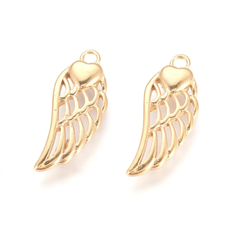 ZSS407 Zawieszka stal nierdzewna szlachetna skrzydło 7,5x20mm 5szt IP złoty