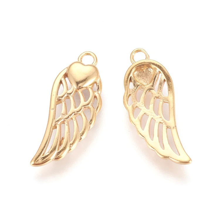 ZSS407 Zawieszka stal nierdzewna szlachetna skrzydło 7,5x20mm 5szt IP złoty