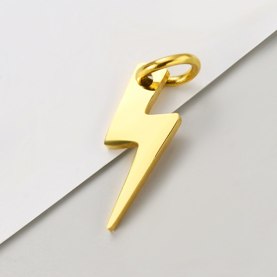 ZSS408 Zawieszka stal nierdzewna szlachetna błyskawica piorun 5x13mm IP złoty