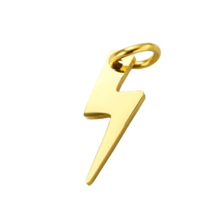 ZSS408 Zawieszka stal nierdzewna szlachetna błyskawica piorun 5x13mm IP złoty