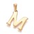 ZSS413 Zawieszka stal nierdzewna szlachetna literka "M" 18x20mm złota