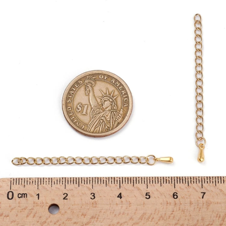 LAN227 Łańcuszek dystansowy regulacyjny 55mm ogniwa 3x4mm stal nierdzewna