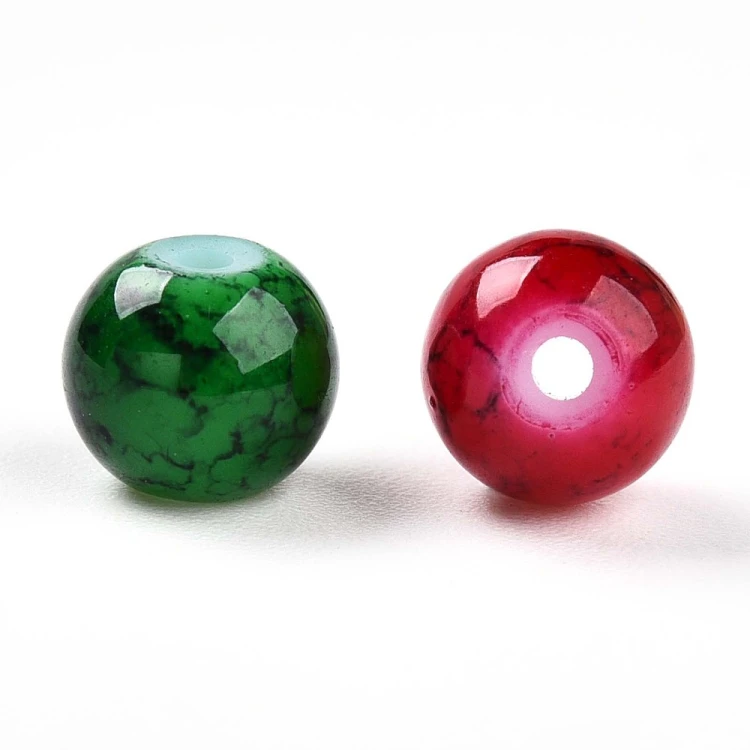 KS102 Koraliki powlekane szklane kule 6mm 50szt mix kolor
