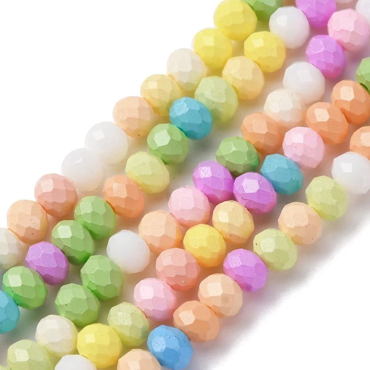 KFR174 Koraliki szklane rondelle 4x3,5mm kryształki fasetowane 115szt mix kolor pastel