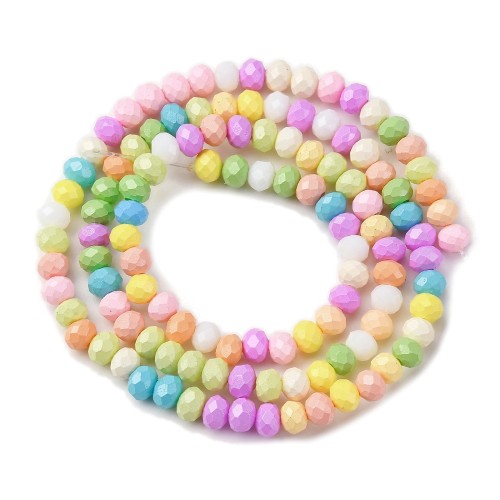 KFR174 Koraliki szklane rondelle 4x3,5mm kryształki fasetowane 115szt mix kolor pastel