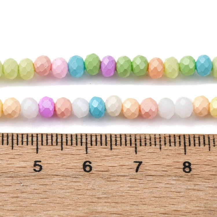 KFR174 Koraliki szklane rondelle 4x3,5mm kryształki fasetowane 115szt mix kolor pastel