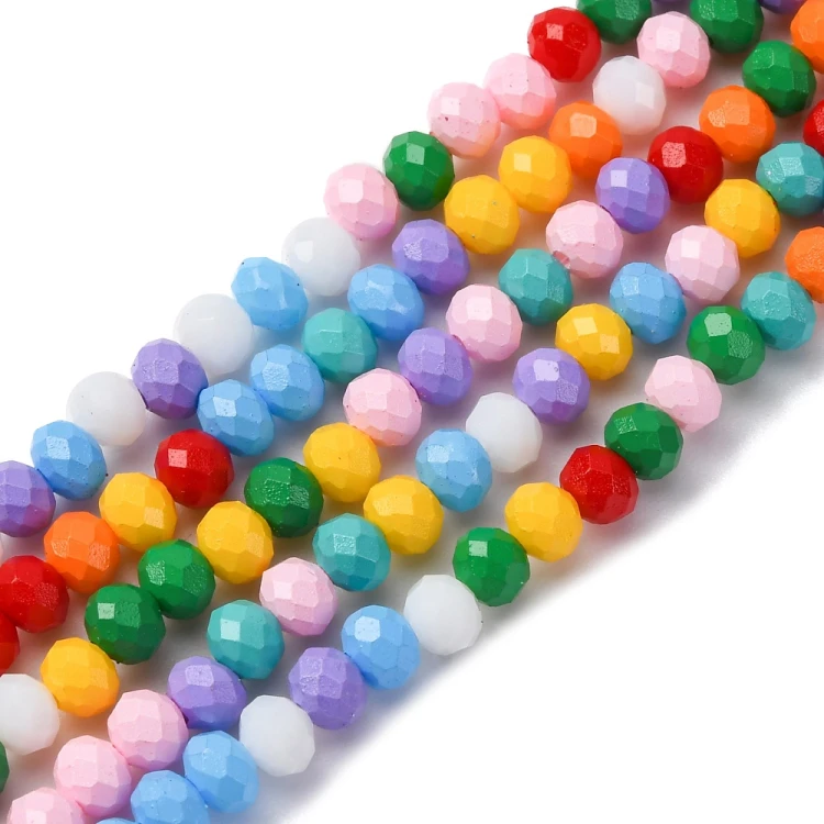 KFR175 Koraliki szklane rondelle 4x3,5mm kryształki fasetowane 115szt mix kolor