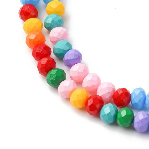 KFR175 Koraliki szklane rondelle 4x3,5mm kryształki fasetowane 115szt mix kolor