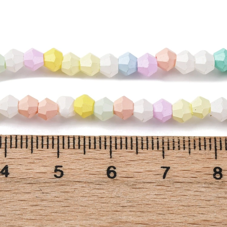 BIC173 Koraliki szklane szlifowane bicone 4mm kryształki sznur 110szt mix kolor