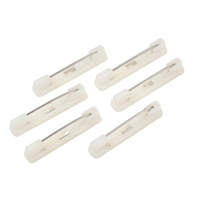 BBR51 Baza zapięcie do broszki przypinki broszka 5,5x31mm plastikowa 10szt