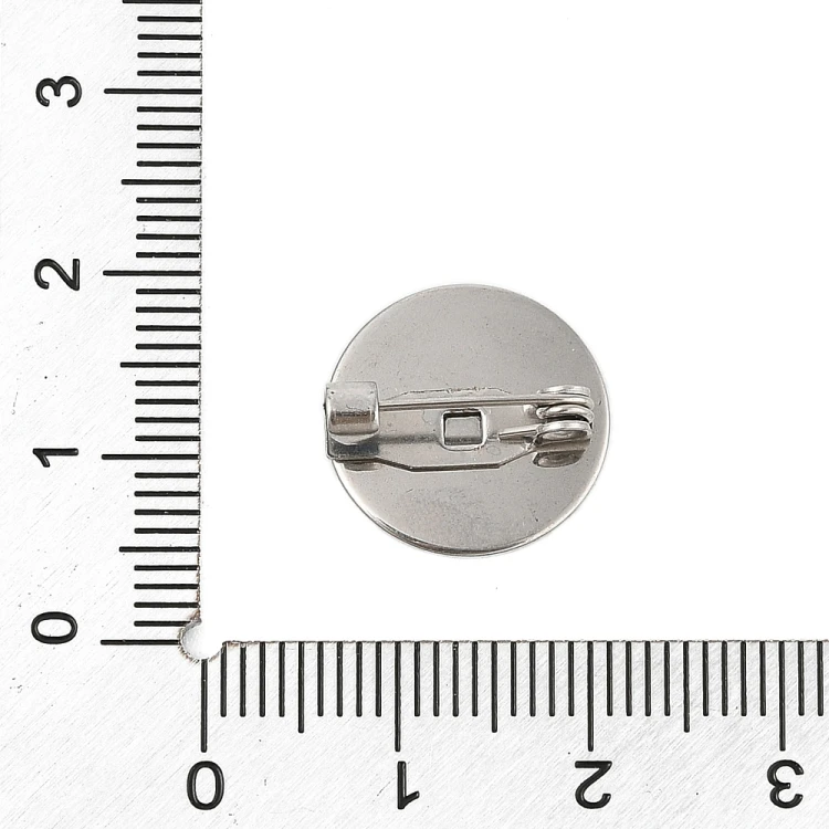 BBR52 Baza zapięcie do broszki broszka 15mm stal nierdzewna - platynowa