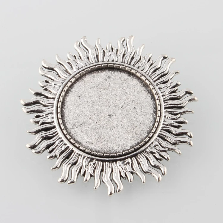 BBR53 Baza zapięcie do broszki broszka pod kaboszon 25mm - stare srebro