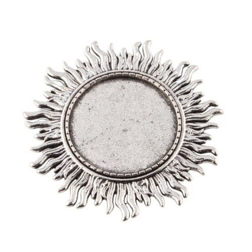 BBR53 Baza zapięcie do broszki broszka pod kaboszon 25mm - stare srebro