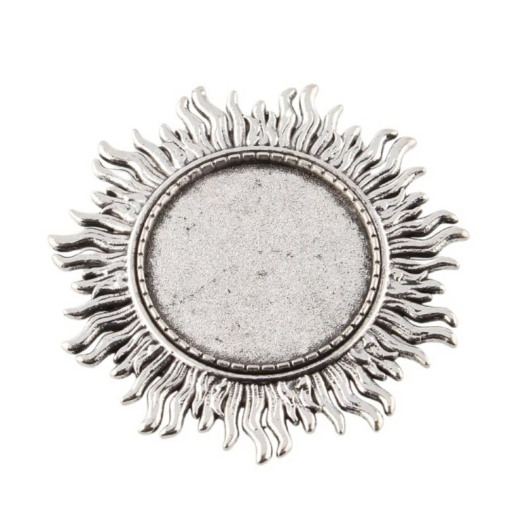 BBR53 Baza zapięcie do broszki broszka pod kaboszon 25mm - stare srebro