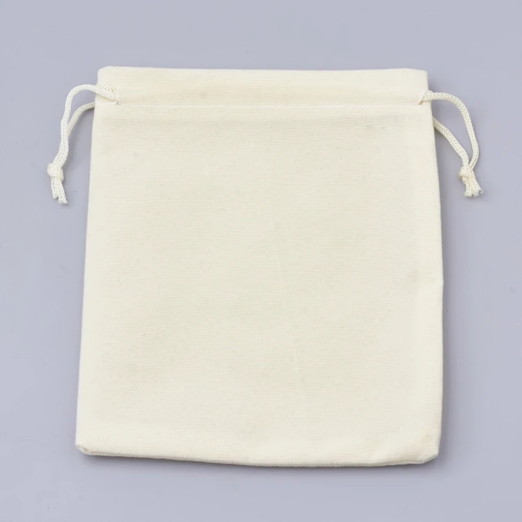 w317-10szt woreczek ozdobny podarunkowy z weluru 7x9cm- piaskowy