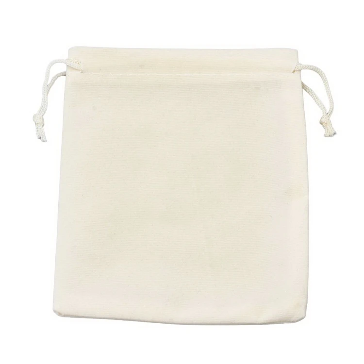 w317-10szt woreczek ozdobny podarunkowy z weluru 7x9cm- piaskowy