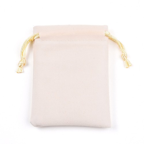 w325 woreczek ozdobny podarunkowy z weluru 7x9cm- beżowy