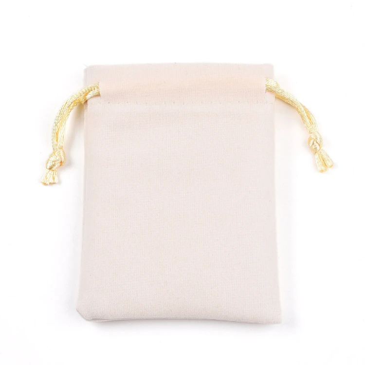 w325 woreczek ozdobny podarunkowy z weluru 7x9cm- beżowy