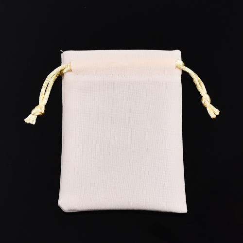 w325 woreczek ozdobny podarunkowy z weluru 7x9cm- beżowy