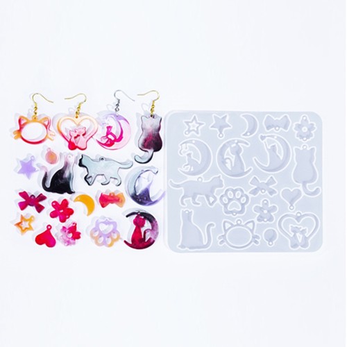 BFS718 Forma foremka silikonowa do żywic zawieszki koty kotki