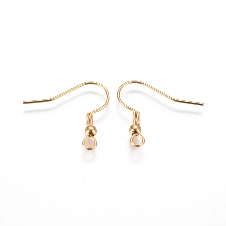 BIG80 Bigle klasyczne otwarte 20x19mm stal nierdzewna 4szt. złote 18K