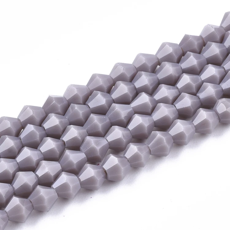 BIC174 Koraliki szklane szlifowane bicone 4mm kryształki sznur 80szt j.fioletowe