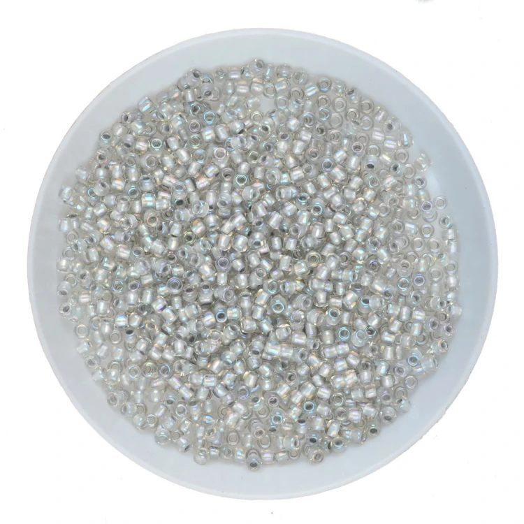 Koraliki szklane TOHO Round 11/0 10g #261 Inside-Color Rainbow Crystal/Gray-Lined