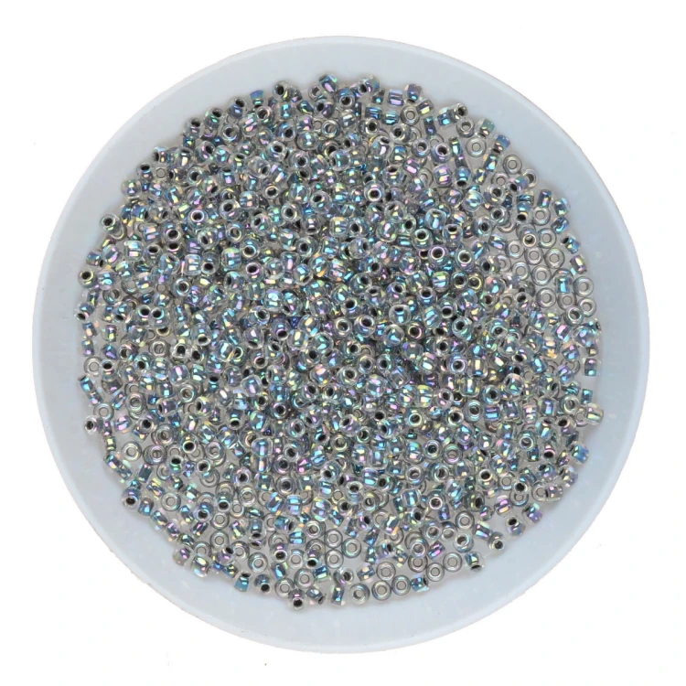 Koraliki szklane TOHO Round 11/0 10g #783 Inside-Color Rainbow Crystal/Opaque Gray-Lined