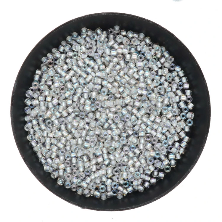 Koraliki szklane TOHO Round 11/0 10g #261 Inside-Color Rainbow Crystal/Gray-Lined
