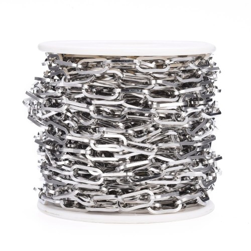 LAN229 Łańcuszek spinacze paperclips 6x13,5mm 1m długie ogniwa stal nierdzewna