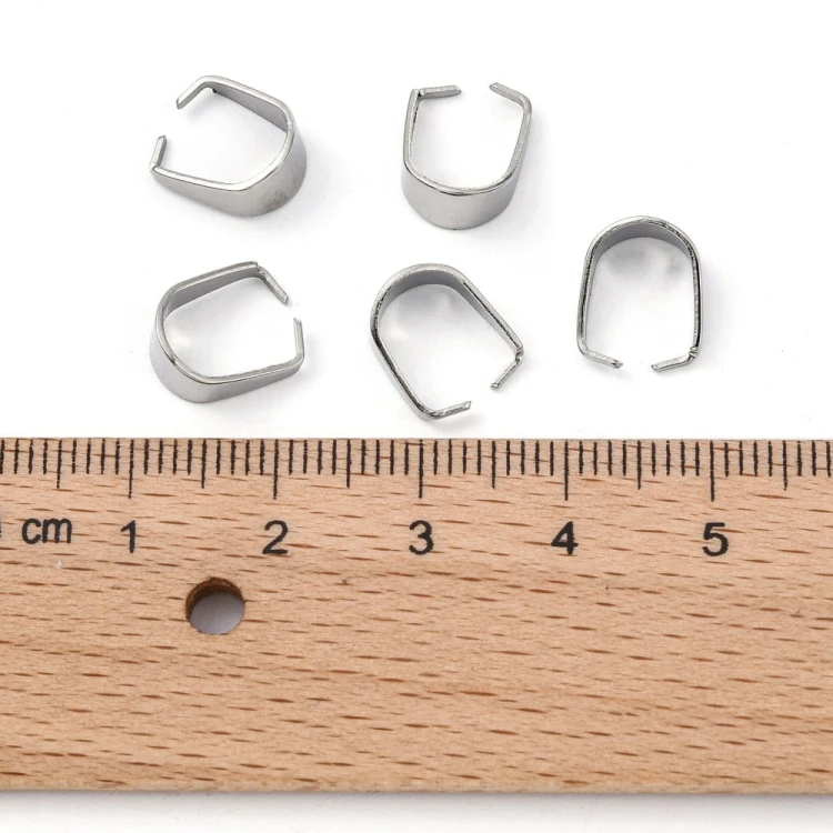 LAP149 Krawatka podwieszka 10x7x5mm 5szt do wisiorków stal nierdzewna