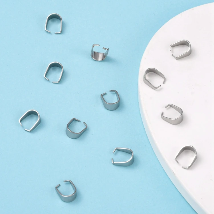 LAP149 Krawatka podwieszka 10x7x5mm 5szt do wisiorków stal nierdzewna