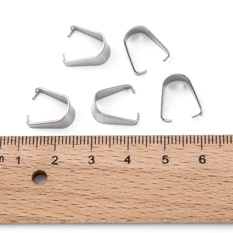 LAP150 Krawatka podwieszka 13x9x6mm 5szt do wisiorków stal nierdzewna