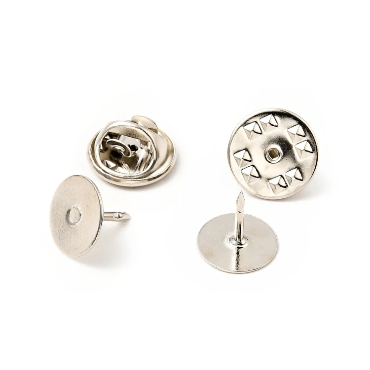 bpi12 Zapięcie baza 10x5mm do przypinki broszki pin 10szt mosiądz - platynowe