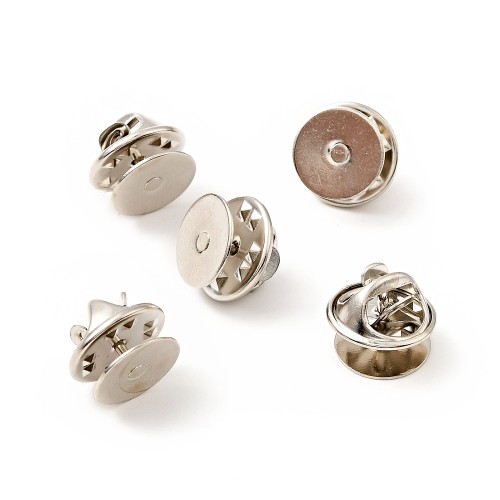 bpi12 Zapięcie baza 10x5mm do przypinki broszki pin 10szt mosiądz - platynowe