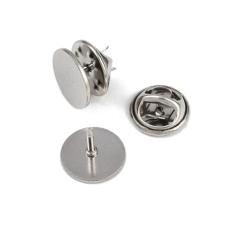 bpi14 Zapięcie baza 14x10mm do przypinki broszki pin 10szt stal nierdzewna