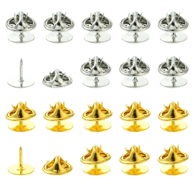 bpi15 Zapięcie baza 8x6mm do przypinki broszki pin 50szt mosiądz - złote platynowe