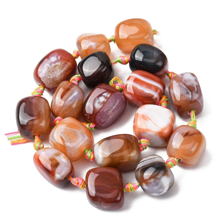 AGP168 Agat ognisty Fire Crackle kamień naturalny koraliki bryłki 14x12mm-20x16mm nuggets sznur 17szt