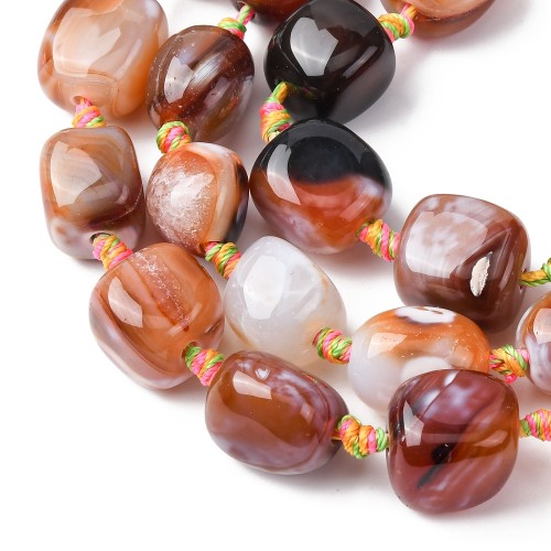 AGP168 Agat ognisty Fire Crackle kamień naturalny koraliki bryłki 14x12mm-20x16mm nuggets sznur 17szt