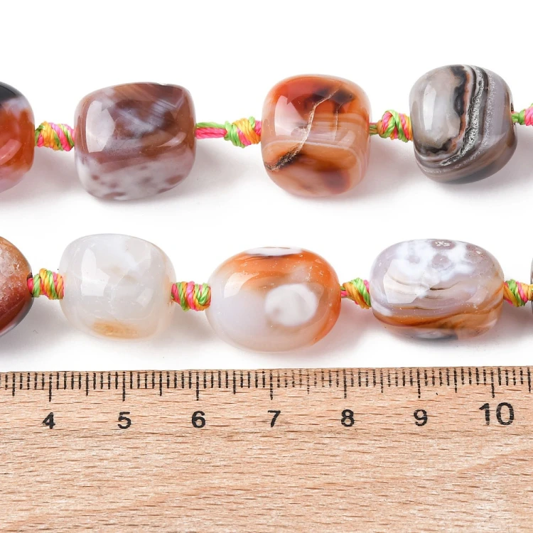 AGP168 Agat ognisty Fire Crackle kamień naturalny koraliki bryłki 14x12mm-20x16mm nuggets sznur 17szt