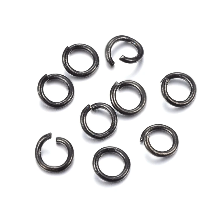 OG128 Ogniwa kółka kółeczka 6mm/1mm 10szt. stal nierdzewna IP czarne