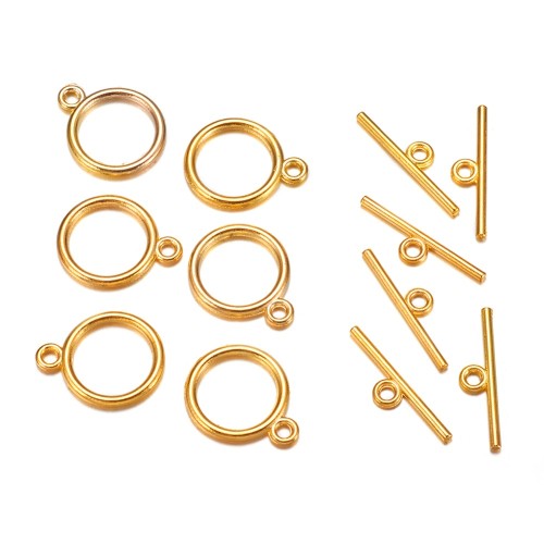 ZAM108 Zapięcie przekładane toggle 21x15mm 5szt. złote